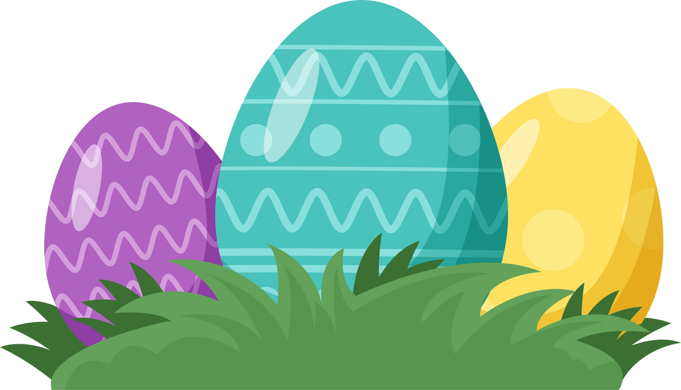 Easter element icon illustration with decorative eggs.